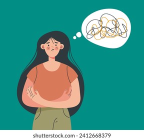Empleado confuso. Ilustración plana del vector	
