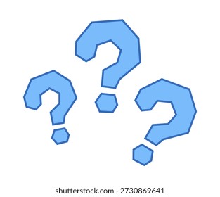 Expresión confusa. Icono de símbolo de línea de signo de interrogación de Doodle