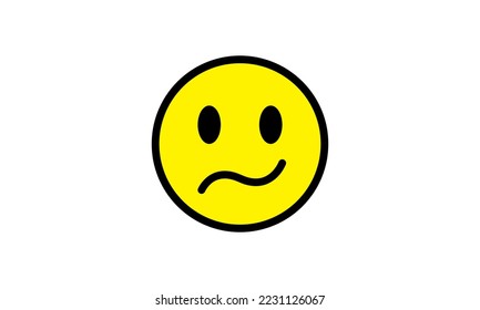 confused expression emoji  vector yellow head simple modern design eps 8