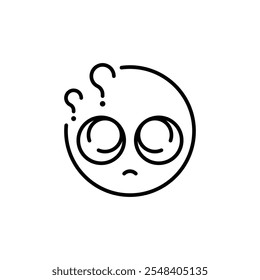 Ícone de emoji de face confusa. Emojis de face confusos simples para mídia social, aplicativos de mensagens e web design. Ilustração vetorial