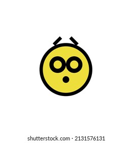 Cara, labios y cejas confundidos. Emoticonos adecuados a las necesidades del proyecto y de la marca o marca. Ilustración simple.