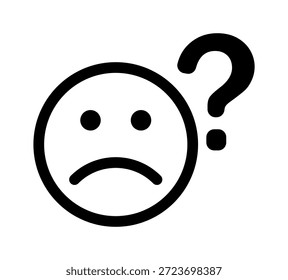 Confused face with question mark icon.