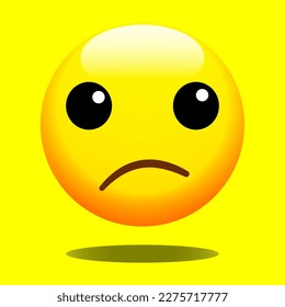 Confused face vector flat icon. Isolated confused face emoji illustration