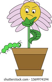 Confused flower clipart vector