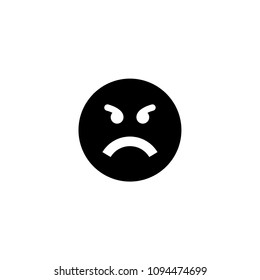 Confused, Frowning, Slightly Frowning, Sad Face vector illustration smiley emoji emoticon sticker black icon symbol pictogram