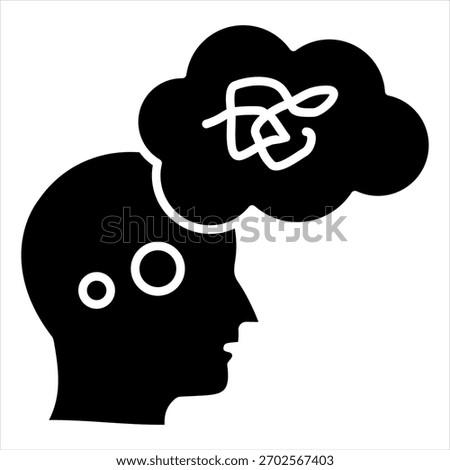 Confused Glyph Icon Illustration Vector