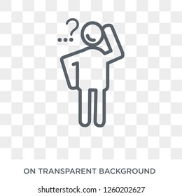 confused human icon. Trendy flat vector confused human icon on transparent background from Feelings collection. High quality filled confused human symbol use for web and mobile