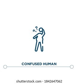 confused human outline vector icon. simple element illustration. confused human outline icon from editable feelings concept. can be used for web and mobile
