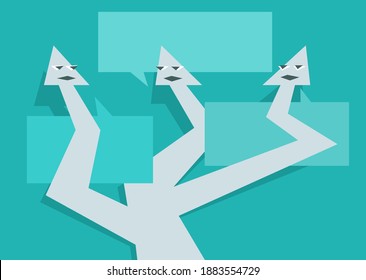  Fallas humanizadas confundidas - direcciones de encrucijada, símbolo de elección, concepto de negocio, ilustración vectorial de estilo plano