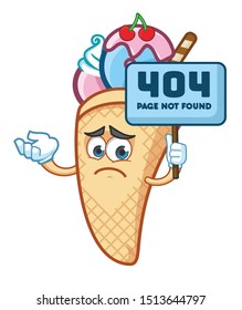 confused ice cream cone mascot character design