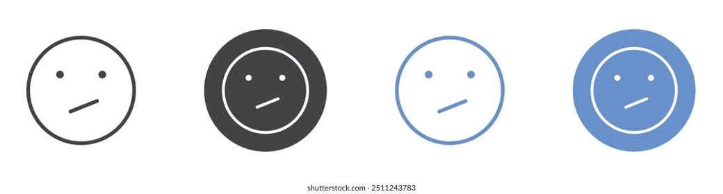 Confused icon Flat set in black and white color