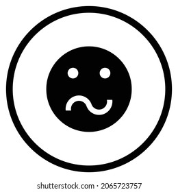confused Icon. Flat style Circle Shape isolated on white background. Vector illustration