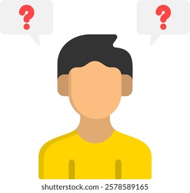 Confused Icon Flat Vector Illustration