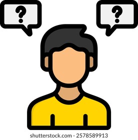 Confused Icon Lineal Color Vector Illustration