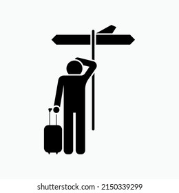 Confused Icon. No Decision, Lost Symbol - Vector.
