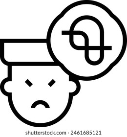 icono confuso. Diseño de estilo lineal delgado aislado sobre fondo blanco