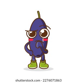 Confused jambolan cartoon character vector
