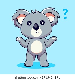 Encolher Koala confusa com um ponto de interrogação Vetor Ilustração Desenho Animado
