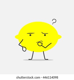 confused lemon simple clean cartoon illustration