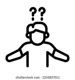 confused line icon illustration vector graphic