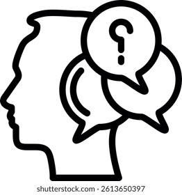 Confused Line Vector Icon Design