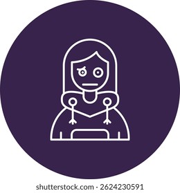Diseño de icono de Vector de línea confusa