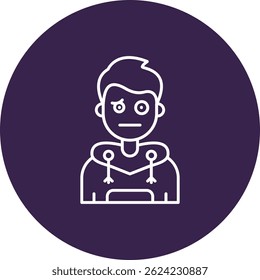 Diseño de icono de Vector de línea confusa