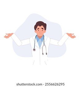 Confused Male Medical Professional Gesturing Puzzled and Unsure Emotions