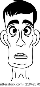 Confused man face doodle, Man face cartoon
