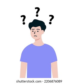 Confused Man Question Mark Above Head Stock Vector (Royalty Free ...