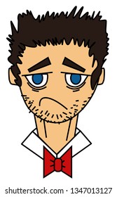 Confused Man. Simple Art