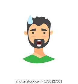 Confused man.flat vector graphic in white background