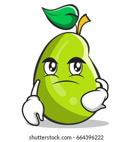 Confused mango fruit character cartoon vector art