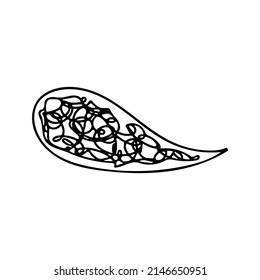 Confused messed up thoughts bubble line art icon. Depressed mental state before therapy, brain overthinking everything. Vector illustration for therapist practice, healing session, mental treatment