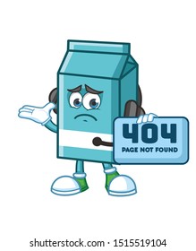 confused milk box cartoon mascot character vector