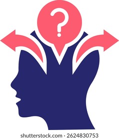 Ilustración vectorial de relleno de iconos de mente confundida