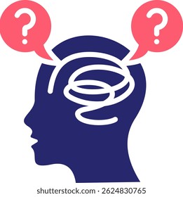 Confused Mind Icon Fill Vector Illustration