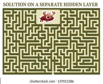 Confused Moose Maze Game - help confused moose find his way out of  the maze