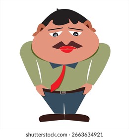 Hombre confundido de la oficina, Imagen del Vector de la historieta