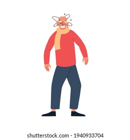 confused old man character isolated