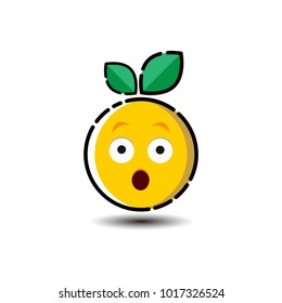 confused orange fruit icon