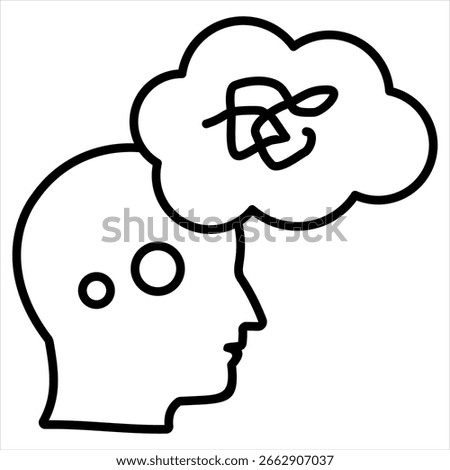 Confused Outline Icon Vector Illustration