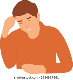 Confused People Character. Vector Illustration in Flat Cartoon Design