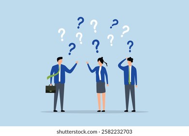 Confused people with confusion problem, businessman and businesswoman with numerous perplexed question marks - Powered by Shutterstock - Get 15% off with code: PIKWIZARD15
