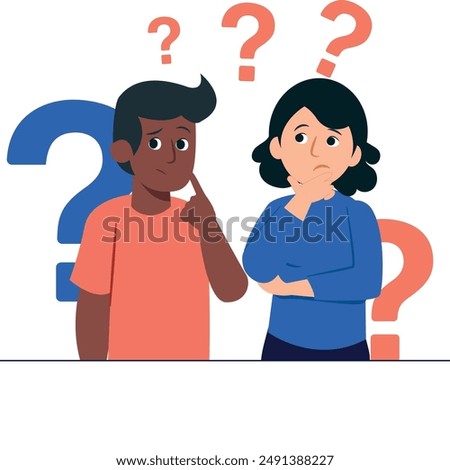  confused people with question marks 4k animation