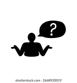 ícone de pessoa confusa, estilo simples plana, ilustração vetorial, símbolo, pictograma modelo de logotipo de design, para ui ou ux isolado em branco para aplicativo móvel, editável