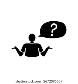 Icono de la persona confundida, estilo plano simple, Ilustración vectorial, símbolo, pictograma de la Plantilla del logotipo del diseño, para UI o UX aislado en blanco para el App móvil, editable