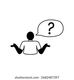 ícone de pessoa confusa, estilo simples plana, ilustração vetorial, símbolo, pictograma modelo de logotipo de design, para ui ou ux isolado em branco para aplicativo móvel, editável