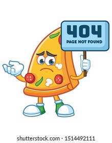 confused pizza slice mascot character vector