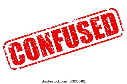 Confused red stamp text on white